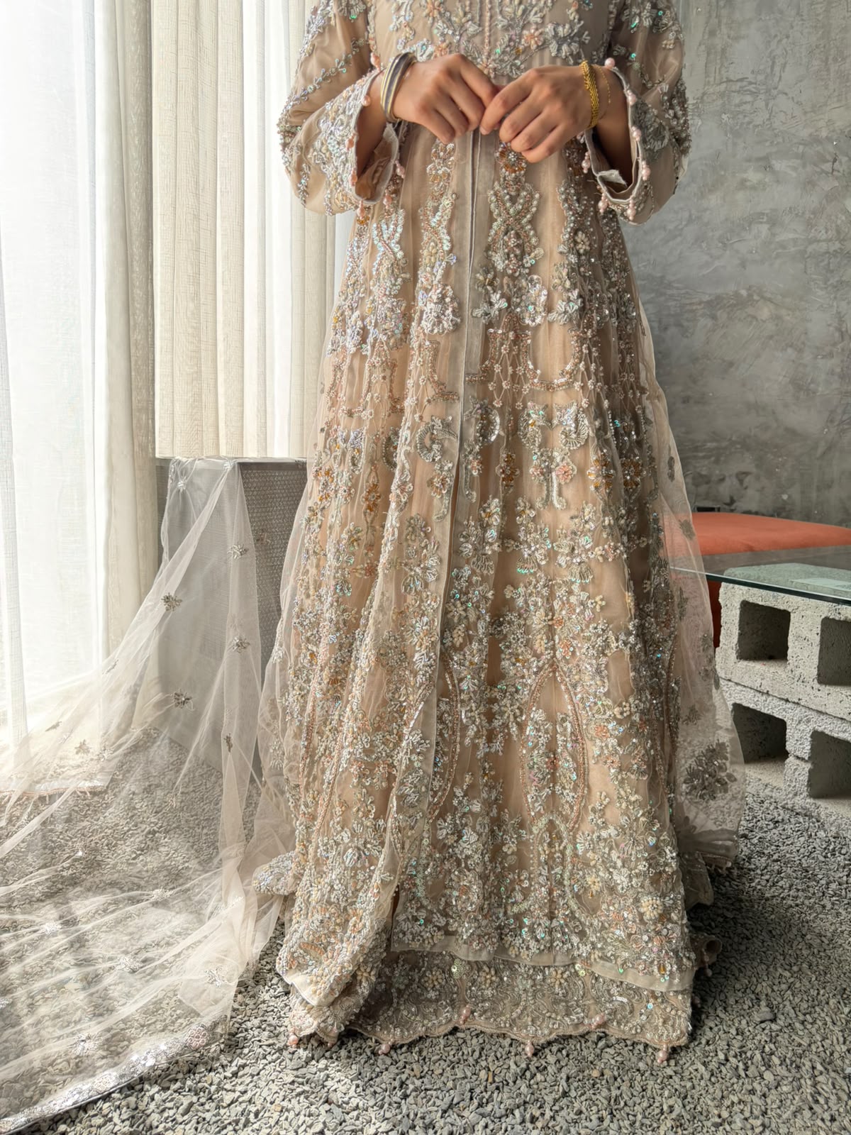 Rosé Pearl Gown