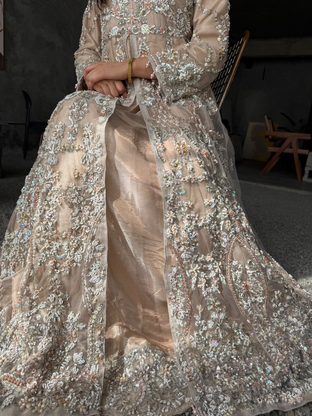 Rosé Pearl Gown